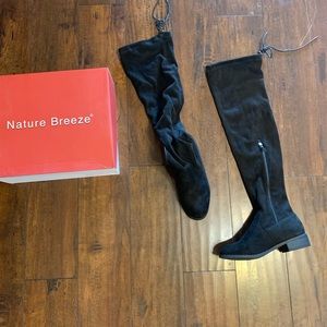 Knee high suede boots